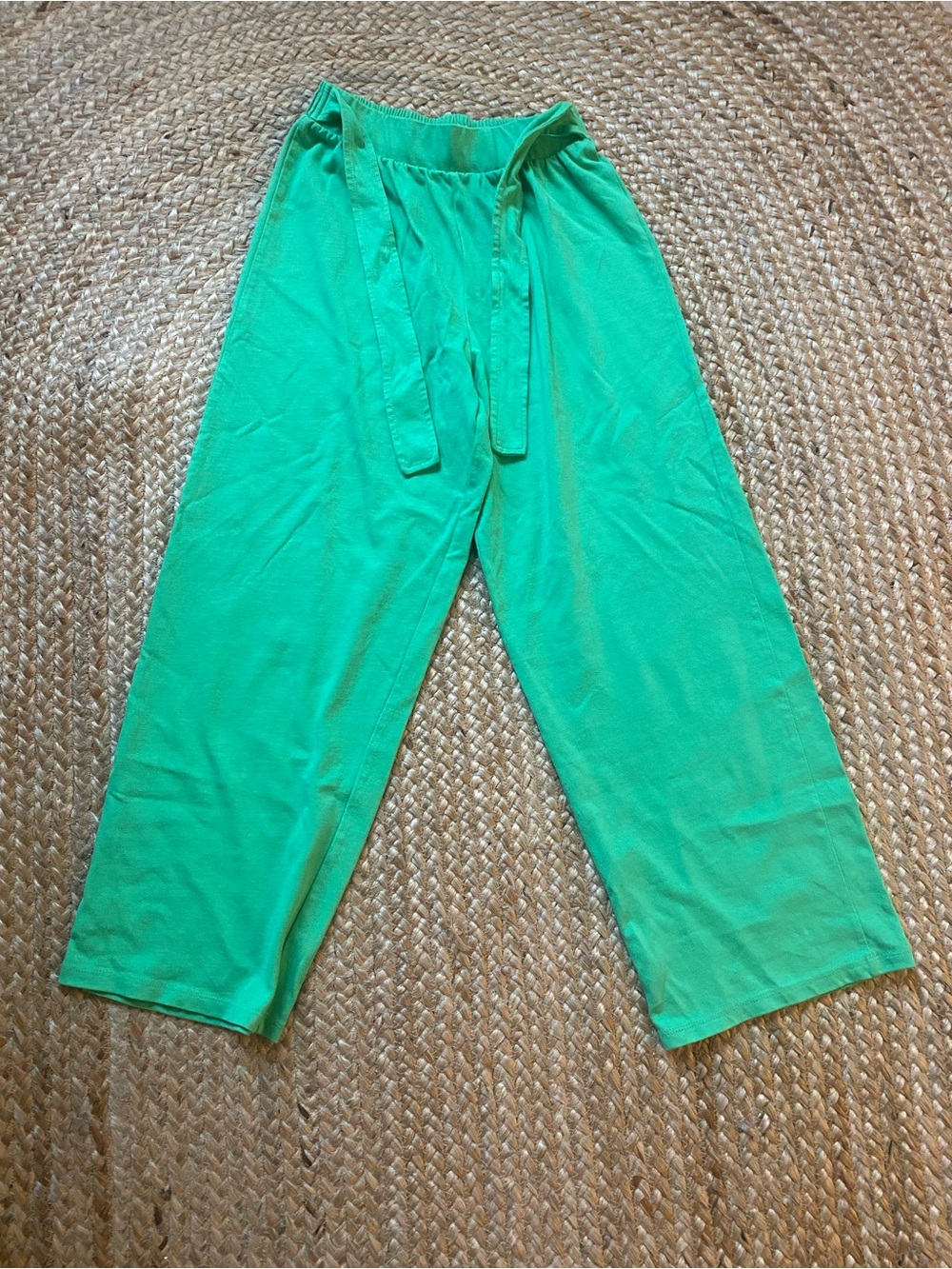 ZARA Bright Green Girls' Elastic Waist Pants